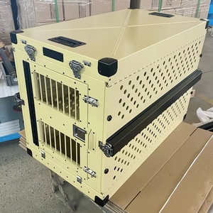 Cage <span class=keywords><strong>pour</strong></span> <span class=keywords><strong>chien</strong></span> <span class=keywords><strong>en</strong></span> aluminium léger et antirouille, pliable, transportable, double porte, ventilée, robuste - Product Image 4