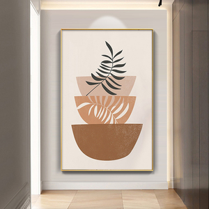 Impressions murales d'art déco avec cadre en alliage d'aluminium doré, décoration mobile à suspendre et vase sur pied pour l'entrée et le couloir - Product Image 4