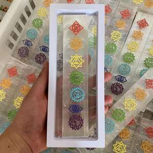 Varita de selenita curativa de cristal Natural de alta calidad, rebanada de selenita de 7 Chakras, runa, para curación religiosa, venta al por mayor de fábrica - Product Image 2