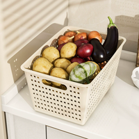 Panier de rangement de cuisine avec poignée antidérapante et design ajouré respirant pour fruits, légumes, collations et articles divers