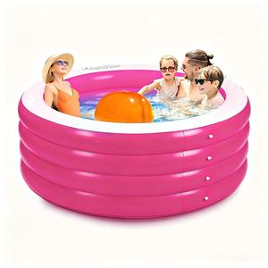 Piscina Inflable Redonda Profunda de PVC de 72" x 30" (183 cm x 76 cm), 0.4 mm de Grosor, Plegable, para Adultos y Niños, Uso en Jardín, Color Rosa, Marca MAKE WAVES - Product Image 1