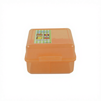 Boîte à bento en plastique portable à double couche carrée pour étudiants avec conservation de la fraîcheur et compartiments pour le déjeuner