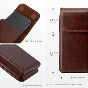 Sacoche de ceinture vintage en cuir motif Crazy Horse <span class=keywords><strong>pour</strong></span> téléphone, étui personnalisé avec clip de ceinture <span class=keywords><strong>pour</strong></span> <span class=keywords><strong>iPhone</strong></span> - Product Image 2