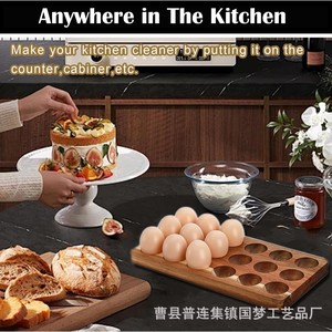 Wooden Egg Tray For <b>Refrigerator</b> Freshness Preservation Non Toxic Multi Compartment Egg Storage Rack Cao County Origin - Product Image 3