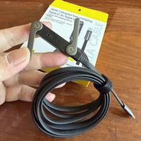 Câble de charge rapide PD 240W Type-C vers Type-C avec support de téléphone réglable et conception coudée pour iPhone 17/16/15 et tablette Android 1,5 m