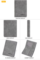 Dompet Pria Baellerry Slim Minimalis Baru, Dompet Bisnis Pendek Fungsional untuk Pria dengan Tempat Kartu, Kulit PU Berkualitas Tinggi