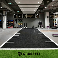 Traîneau de musculation pour piste de gazon artificiel, marquages de lignes vertes, motifs fonctionnels personnalisables, gazon de 4 m de large, écologique et durable