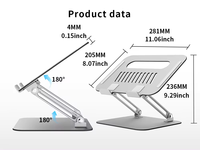 Support portable ergonomique en alliage d'aluminium pliable et réglable pour ordinateur portable et tablette PC