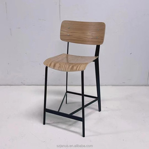 Chất Lượng Tốt Thương Mại Mộc Mạc Ngoài Trời Đồ Nội Thất Thanh Thiết Lập Truy Cập Chỗ Ngồi Kim Loại Khung Ván Ép Bistro Cao Thanh Phân Ghế - Product Image 3