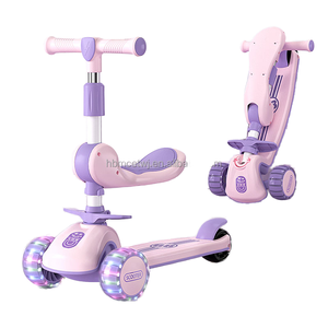 Nouveau <span class=keywords><strong>mini</strong></span> scooter 3-en-1 pour enfants, tricycle pliable en plastique avec trois roues en PU pour les enfants de 6 à 8 ans - Product Image 2