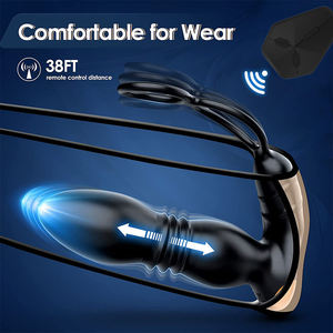 Regolabile anello del cazzo vibratore anale Plug No Sound cortile vibratore giocattoli del sesso per gli uomini <span class=keywords><strong>Gay</strong></span> prostata massaggiatore sesso strumento - Product Image 5