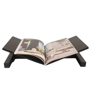 Wooden Book Shelf Black Single Layer Durable Magazine <b>Rack</b> For Living Room <b>Kitchen</b> Recipe Storage - Product Image 5