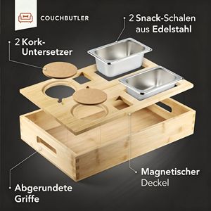 Couchbutler Snack Tray With Drink Holders And Remote Slot For Living Room Use - Product Image 2