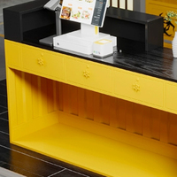 Comptoir de réception de salon de manucure moderne en acier et bois, durable et de qualité supérieure, avec logo, table de caisse, couleur personnalisable