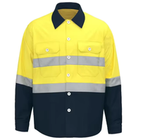 Ensemble de vêtements de travail en coton haute visibilité 200 g/m², chemise à manches longues et pantalon, uniforme de sécurité réfléchissant, norme australienne, construction, exploitation minière
