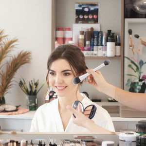 Pinceau cosmétique à manche en métal à double extrémité Pinceau de maquillage pour le visage et les yeux Correcteur d'ombre à paupières Logo personnalisé - Product Image 6