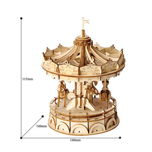 Robotime Rolife, Juguete Educativo de Ensamblaje DIY para Niños, TG404, Kit de Modelo de Carrusel, Rompecabezas 3D de Madera - Product Image 6