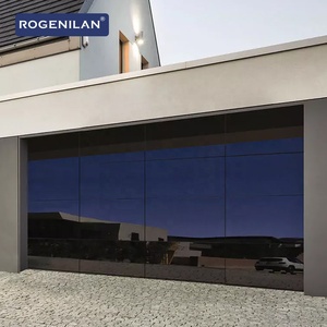 <span class=keywords><strong>Porte</strong></span> da Garage Scorrevoli Pieghevoli Rogenilan Nere Antivento Senza Telaio in Vetro a Specchio per Case - Product Image 1