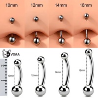 Anneaux de nombril en titane G23 ASTM F136, bijoux de piercing de nombril à filetage interne, barbell incurvé 14G avec zircon cubique, vente en gros