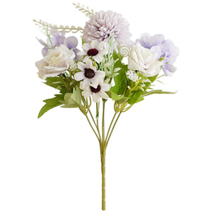Bouquet de roses artificielles en soie, fleurs réalistes faites à la main, décoration de mariage et de maison, style moderne - Product Image 5