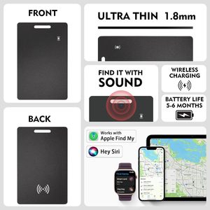Localizador GPS Inteligente para Cartera, Tarjeta Localizadora Ultrafina Recargable, Etiquetas para Equipaje, Localizador para iPhone, Resistente al Agua IP67 - Product Image 2