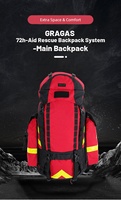 Sac à dos de secours en nylon 80L 1050D pour équipe de secours en montagne, commandant de brigade de pompiers, haute visibilité
