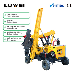 Pile driver à roues pour garde-corps / pile driver hydraulique mobile adapté à l'installation de garde-corps de sécurité routière - Product Image 1