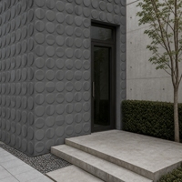 Revêtement mural en pierre artificielle à ondulations verticales 1200x600mm en PU pour murs décoratifs