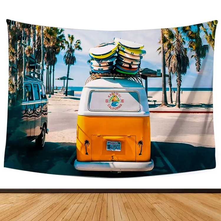 custom printed wall hanging tapestries polyester fabric Home Decoration car tapestry