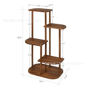 Soporte de Madera para Flores de 5 Niveles, Estante para Plantas de Pino Sólido, para Interiores, Exteriores, Balcón, Almacenamiento y Exhibición - Product Image 2