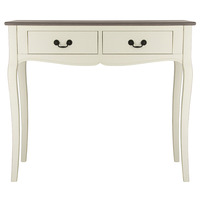 Table console classique en bois blanc avec un large tiroir pour meubles de couloir
