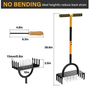 <span class=keywords><strong>Outil</strong></span> d'aération de pelouse réglable avec <span class=keywords><strong>des</strong></span> pointes en acier <span class=keywords><strong>pour</strong></span> l'aération du sol de <span class=keywords><strong>jardin</strong></span> et l'oxygénation <span class=keywords><strong>des</strong></span> racines de l'herbe, équipement d'entretien de <span class=keywords><strong>jardin</strong></span> en plein air - Product Image 2