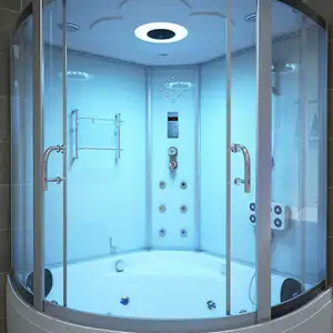 Cabina de ducha hecha a medida en blanco y negro cabina de ducha de vapor cabina de ducha de pie con <span class=keywords><strong>bañera</strong></span> - Product Image 1