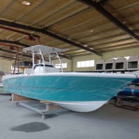 YAMANE YACHT 8.50m 28ft Bateau de pêche Panga à console ouverte et toit rigide en fibre de verre, fabriqué en Chine