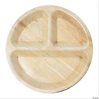 Assiettes divisées en feuilles de Areca durables |   Assiettes à dîner compartimentées compostables et écologiques pour les repas, les fêtes et la restauration