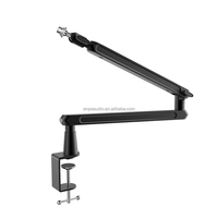 Support de microphone réglable en métal avec bras articulé à ciseaux et conception pliable pour studios de radiodiffusion et scènes