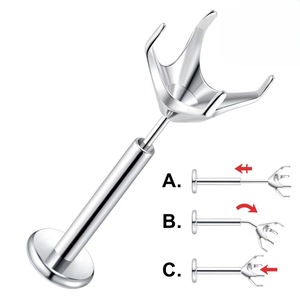 Stainless Steel Push In <b>Earrings</b> Four Prong Zircon Lip Stud DIY Replacement Head Accessories - Product Image 1
