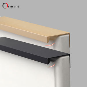 خزانة مطبخ من سبائك الألومنيوم من Oukali ، أخفى حافة الإصبع ، أسود غير لامع - Product Image 2