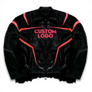 جاكيت جلد للدراجات النارية للرجال بتصميم مخصص ODM/OEM عالي الجودة لعام 2026، بجيوب كبيرة وياقة عالية وسحاب، مع إمكانية إضافة شعار مخصص - Product Image 1