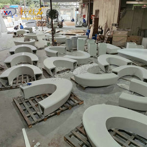 ม้านั่งหินวิเศษ UHPCGRC แบบสั่งทำพิเศษสำหรับจัดสวนภายนอก สีขาวเทา - Product Image 4