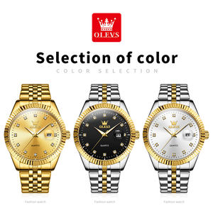 OLEVS-Reloj de pulsera de cuarzo para hombre, diseño clásico personalizado, estilo dorado, resistente al agua, de lujo, oem 5526 - Product Image 5