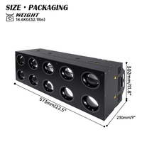 Lampu Sorot Publik 800W Sepuluh Kepala 10x80W Beam RGB Wash 4CH 15CH 24CH DMX512 Strobe Blinder untuk Panggung Konser, DJ, Pesta, dan Acara