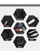 Sac à bandoulière en nylon imperméable pour homme, résistant aux rayures, multi-poches, bandoulière réglable, antivol, pour voyage