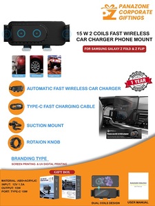 Powerful 15W Dual Coil Fast Wireless Car Charger With <b>Phone</b> Mount For Secure Dashboard Or Air Vent Use Ideal For <b>Safe</b> Driving - Product Image 4