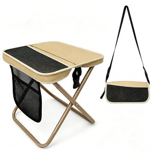 <b>Portable</b> Outdoor Folding <b>Stool</b> Carry Handle Oxford Small Bench for Fishing Fully Foldable Chair for Camping Queue Pull-Out Chair - Product Image 2