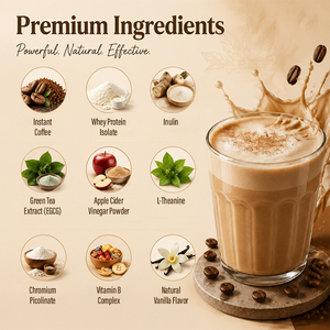 ผงกาแฟโปรตีน OEM กาแฟสำเร็จรูปโปรตีนสูง ผสมไฟเบอร์และสารสกัดจากชาเขียว |   เครื่องดื่มผสมเพื่อสุขภาพและพลังงาน - Product Image 3