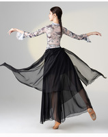 Robe de danse du ventre pour femmes, en mousseline dégradée, imprimé numérique, pour spectacle et entraînement sur scène