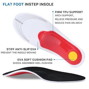 Orthotic Insole High Arch Support Flatfoot Plantar Fasciitis Insert Foot Pain Relief Orthopedic Insole For Shoes