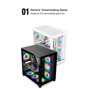 Lovingcool ordenador PC Gamer carcasa accesorios gabinete gamer CPU case Mid Tower Gaming case ATX con ventana de panel lateral - Product Image 4