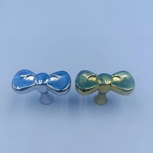French Bow Handle Bright <b>Silver</b> And Gold Zinc Alloy <b>Drawer</b> <b>Knob</b> Minimalist Design Surface Decoration Durable - Product Image 2